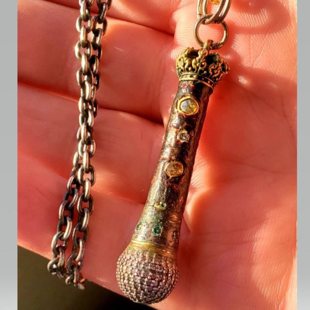 Stones of Character Diamond Microphone Necklace